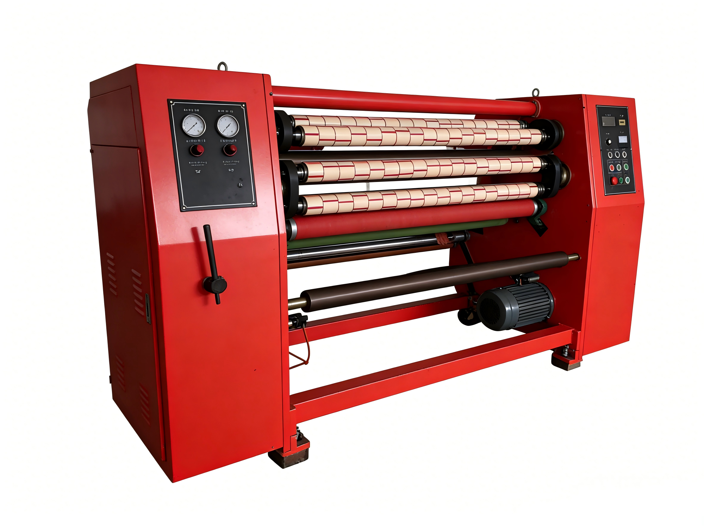 Super Clear Tape Slitting Machine Stable Running Pneumatic Control for OPP Soundless Tape Rolls